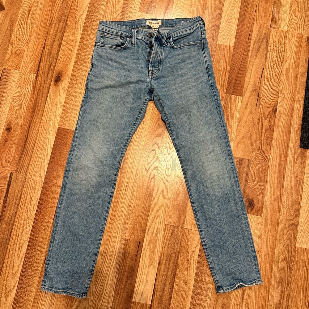 Madewell Selvedge Slim Stretch Jeans Denim Men's 31x30 Light Wash Button Fly